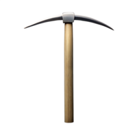 High-Quality Wooden Handled Pickax With Steel Head on Transparent Background png