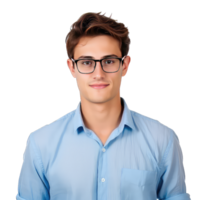 Handsome young man wear glasses png
