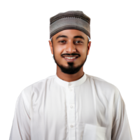 Portrait of a smiling arabian man on transparent background png