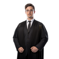 Portrait of handsome judge on transparent background png