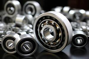 Steel shiny ball bearings for industry photo