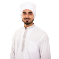 Portrait of a smiling arabian man on transparent background png