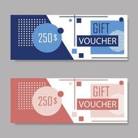 Gift coupon. Gift certificate, template in geometry style. vector