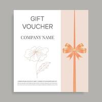 Premium gift certificate template. Gift card. Gift Certificate. Background for invitation, store, beauty salon, spa. vector