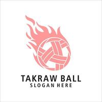 takraw ball logo symbol illustration design vector