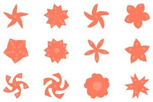 Flower icon set. Botanical floral design vector