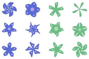 Flower icon set. Botanical floral design vector