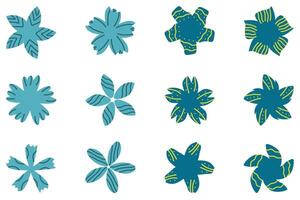 Flower icon set. Botanical floral design vector