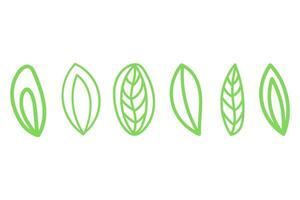 Leaf set icon. Nature herb design vector