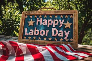 Labor Day celebration board with American theme photo