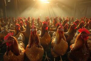 pollo granja, aves de corral industrial agricultura foto
