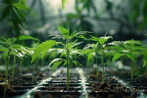 canabis marijuana granja industria. concepto de herbario alternativa medicina foto