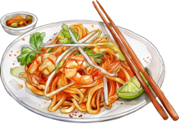Pad Thai, Thai style Fried Noodles png