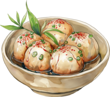 takoyaki, polpo palle png