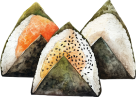 Onigiri, rice balls with various fillings png