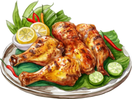 Ayam Percik, grilled chicken with a spicy coconut milk marinade png