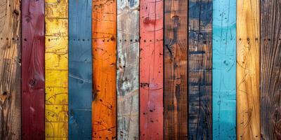 Multicolored wood background. Vintage wallpaper pattern photo