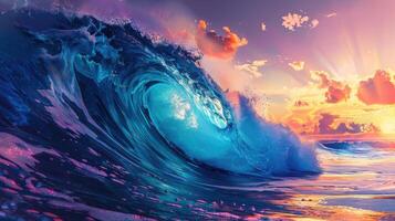 mar ola para surf en agua superficie foto