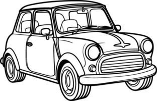 Retro car on a white background in sketch style. vector