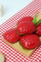 Portrait photo of Indonesian traditional snack is Kue Ku or Kue Tok