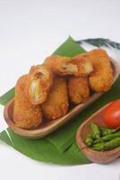 Indonesian food is called Risoles is made from wheat flour and vegetables photo