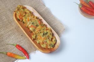 a mixture of vegetables with wheat flour which is often called Bakwan photo