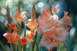 Gladiolus in garden close up. photo