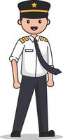 pilot cartoon illustration vector