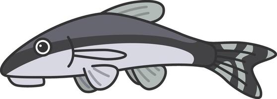 Eared Loricariid Catfish illustration vector