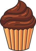 chocolate cupcake illustration vector