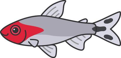 Red headed tetra illustration vector