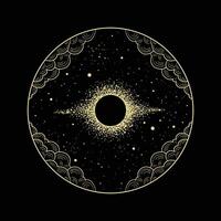 Panorama of the galaxy with stars in outer space vector