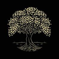 The oak tree symbol of knowledge, life, fertility, and immortality vector