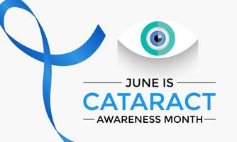 Cataract awareness month is observed every year in June. It cause by clouding on the lens of the eyes. vector
