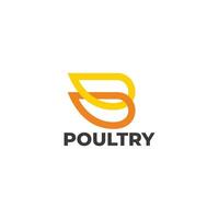bird poultry wings colorful simple logo vector