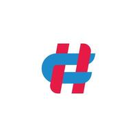 letter hc simple linked overlapping logo vector