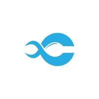 letter c curves wavy linked abstract logo vector