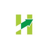 letter h arrow up graphic chart simple logo vector