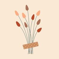 Boho plant bouquet duct taped illustration vector