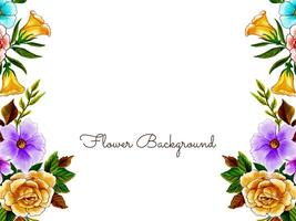 Modern Beautiful watercolor flower design background vector