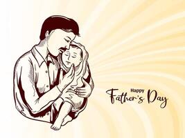 Happy Father's day celebration modern greeting card vector