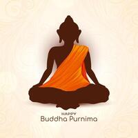 Happy Buddha Purnima Indian festival elegant greeting background vector