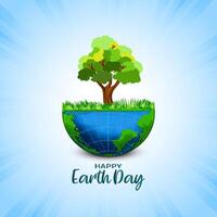 Modern World Happy Earth day save planet concept background vector