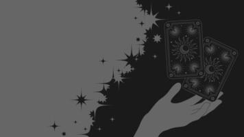 Banner with Tarot Cards and Space for Copy. Layout for Divination, Astrology, Zodiac, Illustration vector