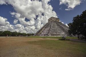 View of three quarters of the Pyramid of Chichen Itza photo