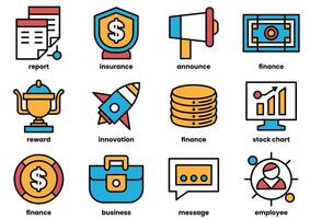 A set of icons that represent various business concepts vector