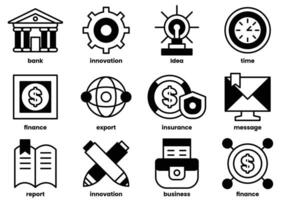 A set of icons that represent various financial concepts vector