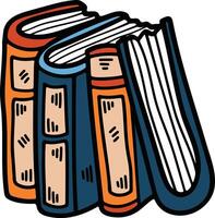 pile of books illustration in line style vector