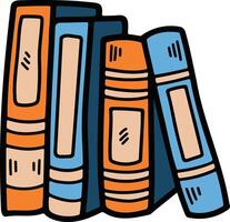 pile of books illustration in line style vector