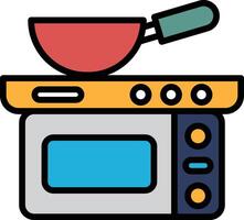 electric pan icon illustration in line style vector